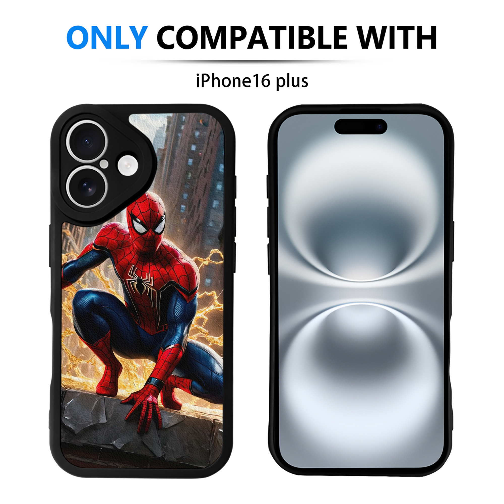 Spider Man スパイダーマン 【iPhone 16シリーズ対応】シリコンスマホケース（レザー調） 材質：シリコン